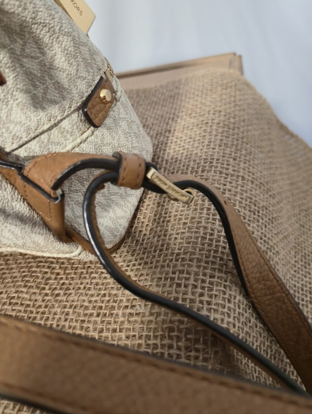 Michael Kors Cream/Beige Logo Mini Backpack - Picture 5 of 14